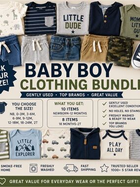 Baby Boy Clothes Bundle | Choose Your Size | Carter’s, Nike, Old Navy & More!